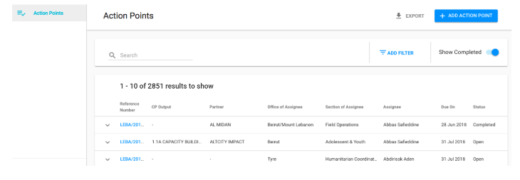 Create an Action Point – eTools Help Center / UNICEF